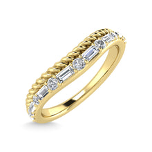 14K Two Tone Diamond 1/5 Ct.Tw. Curve Band