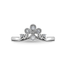 14K White Gold Diamond 1/10 Ct.Tw. Curve Band