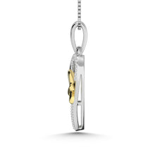Diamond Accent Heart Pendant in Sterling Silver and 10K Yellow Gold - thediamondsq