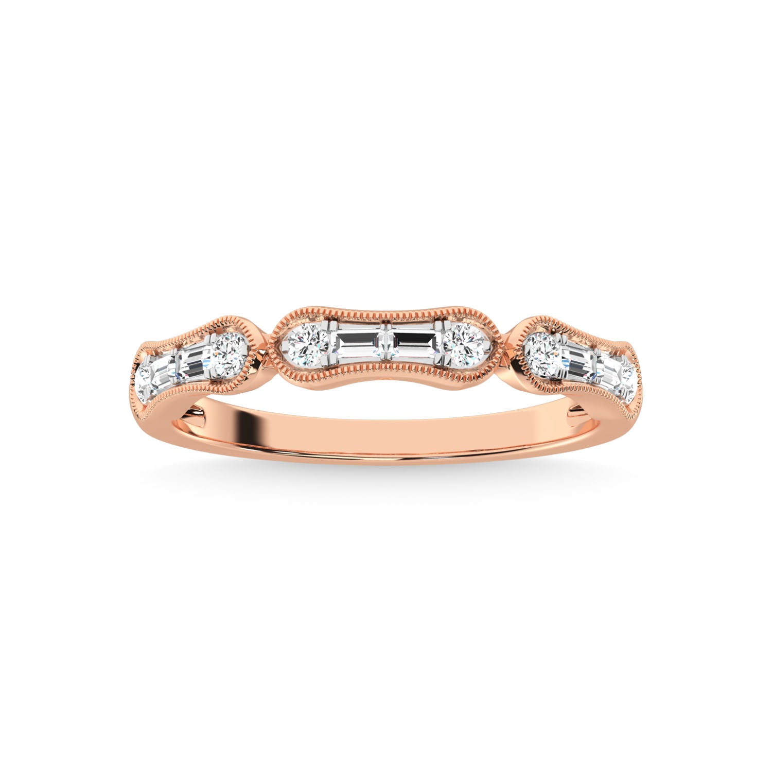 14K Rose Gold Diamond 1/4 Ct.Tw. Anniversary Ring