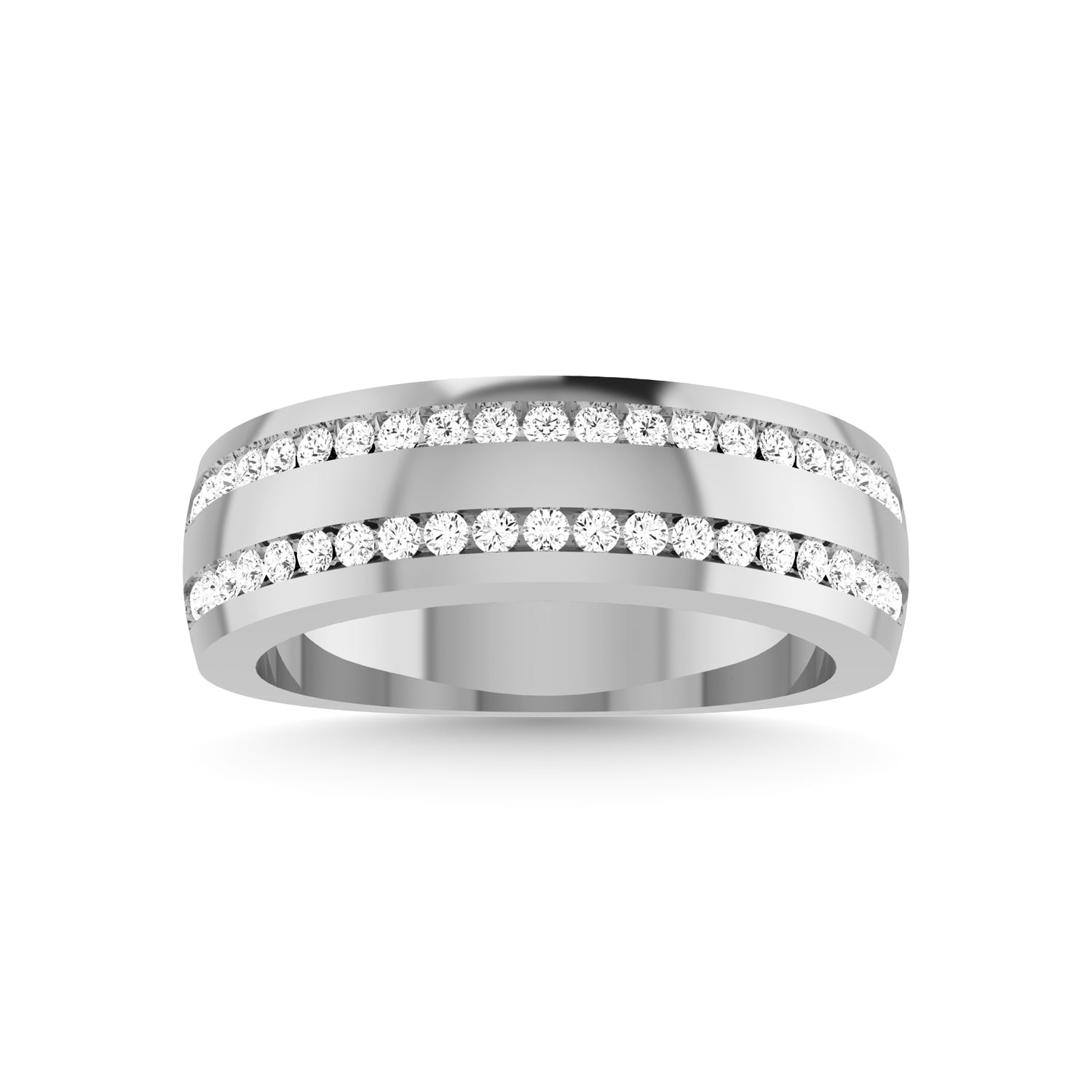 10K White Gold Diamond 1/2 Ct.Tw. Mens Wedding Band
