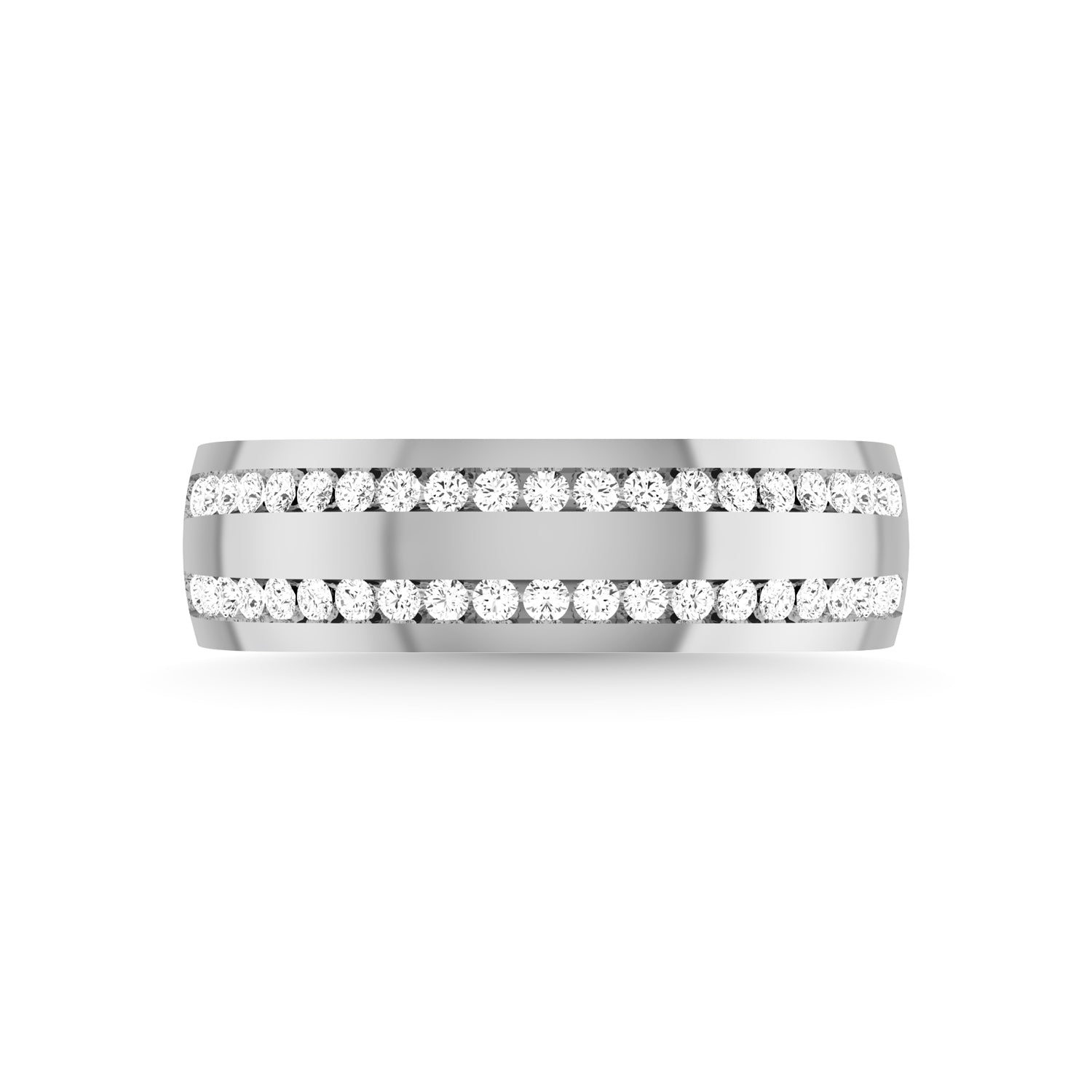 10K White Gold Diamond 1/2 Ct.Tw. Mens Wedding Band
