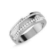 10K White Gold Diamond 1/2 Ct.Tw. Mens Wedding Band