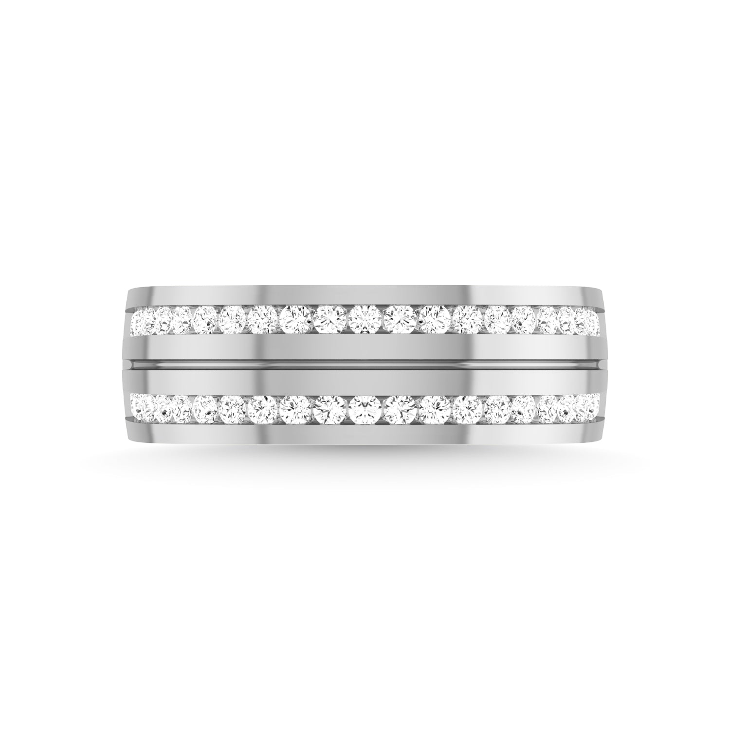 10K White Gold Diamond 1/2 Ct.Tw. Mens Wedding Band
