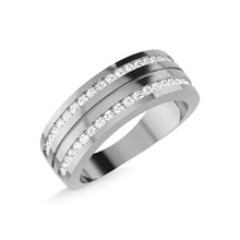 10K White Gold Diamond 1/2 Ct.Tw. Mens Wedding Band