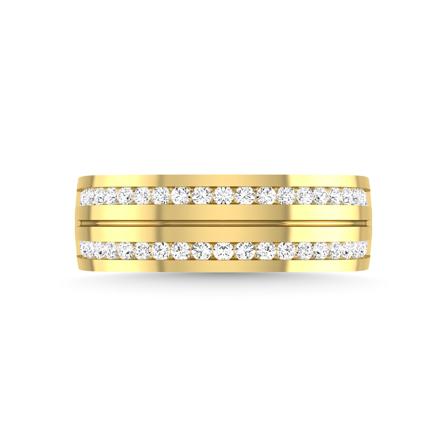 10K Yellow Gold Diamond 1/2 Ct.Tw. Mens Wedding Band
