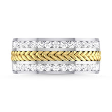 10K Two Tone Diamond 1 Ct.Tw. Mens Wedding Band