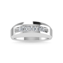 14K White Gold Diamond 5/8 Ct.Tw. Mens Wedding Band