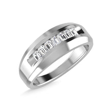 14K White Gold Diamond 5/8 Ct.Tw. Mens Wedding Band