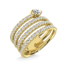 14K Yellow Gold Diamond 1 3/8 Ct.Tw. Fashion Ring