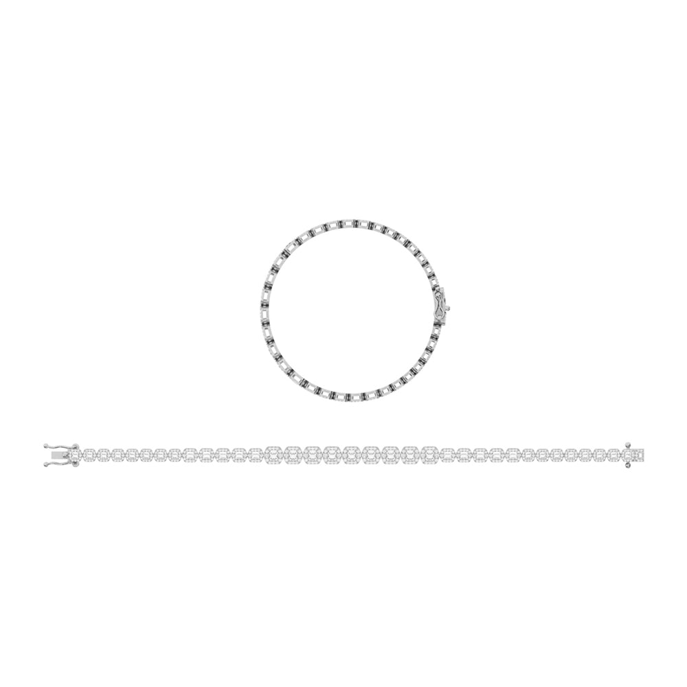 14K White Gold Diamond 2 1/3 Ct.Tw. Fashion Bracelet - thediamondsq