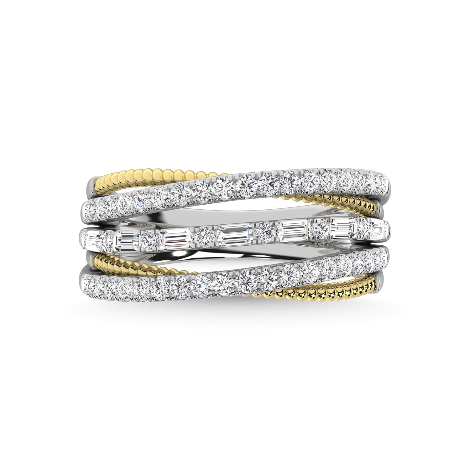 14K Two Tone Diamond 3/4 Ct.Tw. Fashion Ring