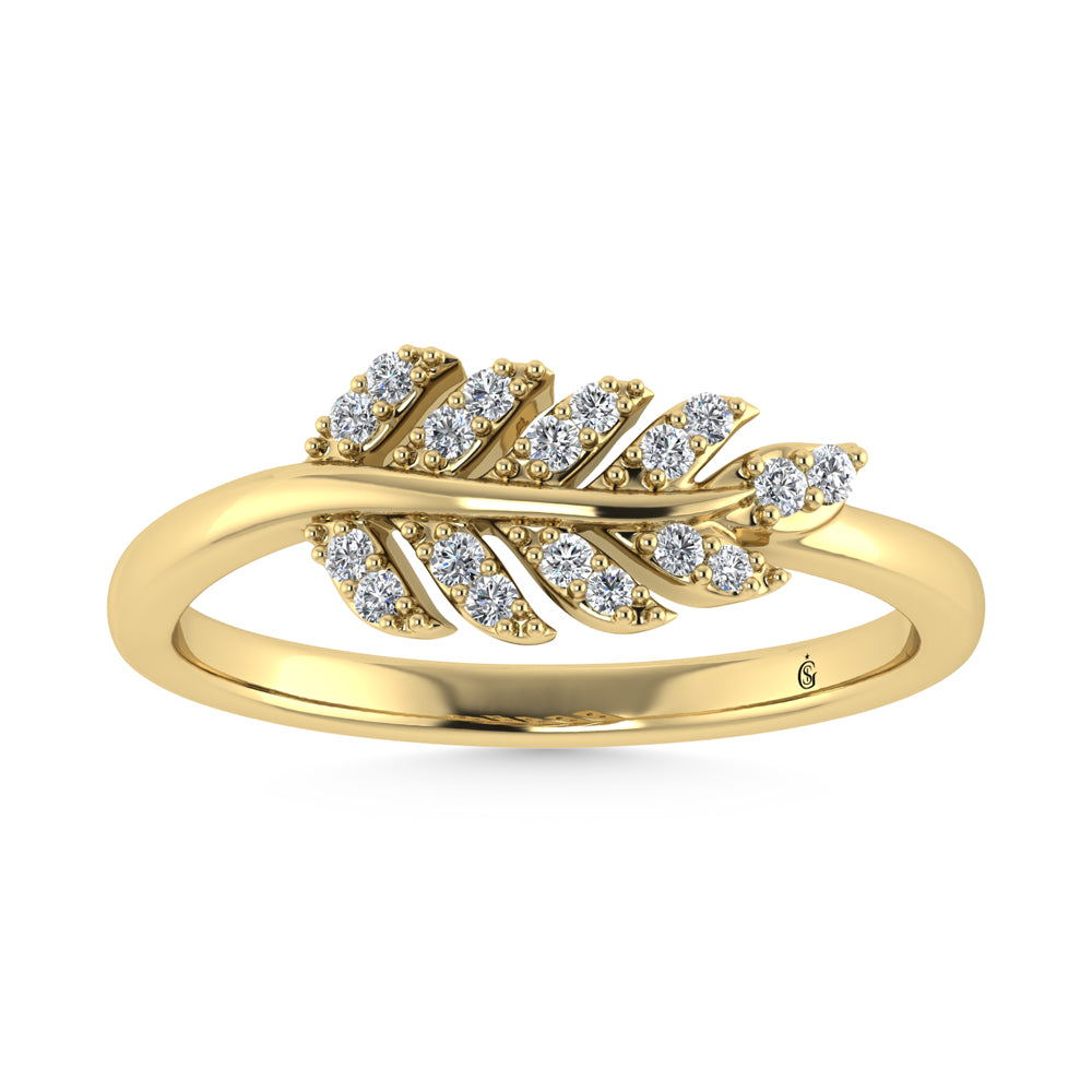 10K Yellow Gold Diamond 1/6 Ct.Tw. Fashion Ring