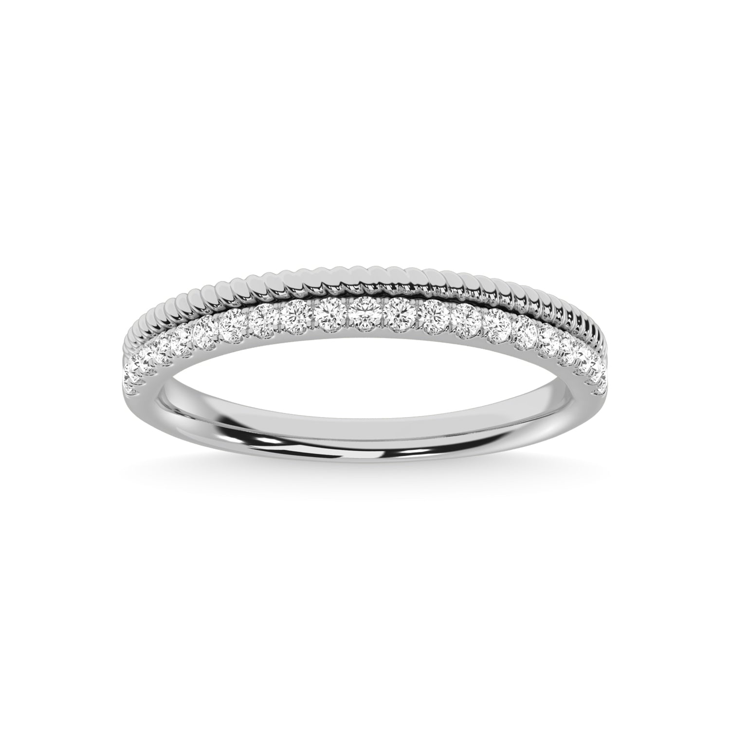 14K White Gold Diamond 1/5 Ct.Tw. Stackable Band