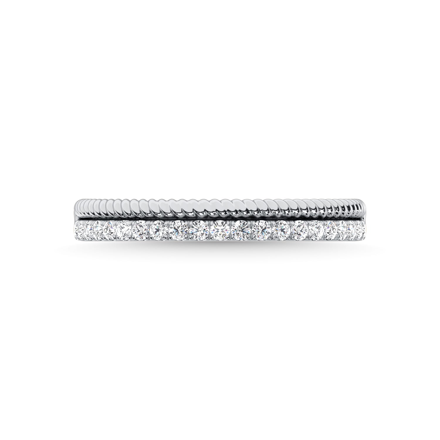 14K White Gold Diamond 1/5 Ct.Tw. Stackable Band