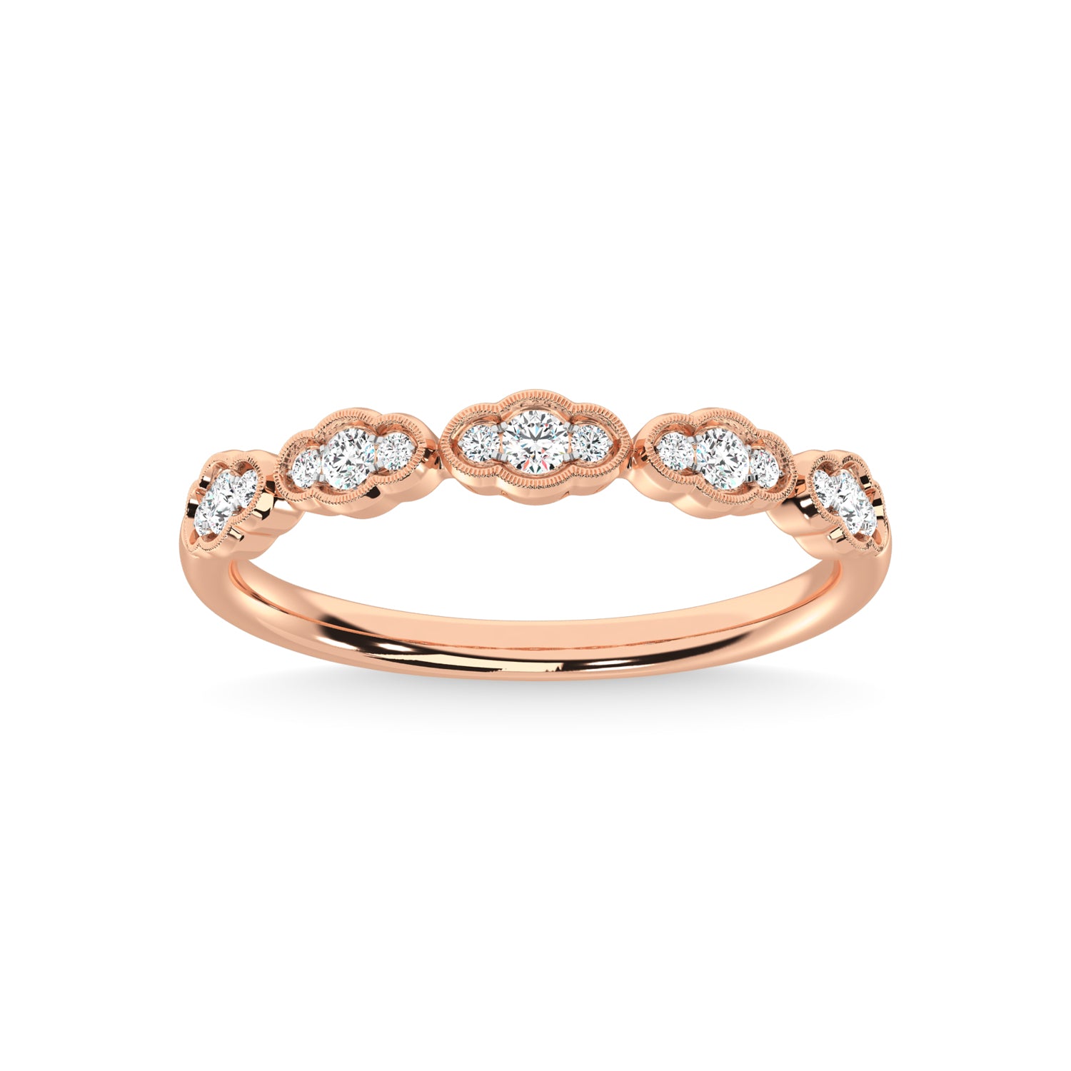 14K Rose Gold Diamond 1/5 Ct.Tw. Stackable Band