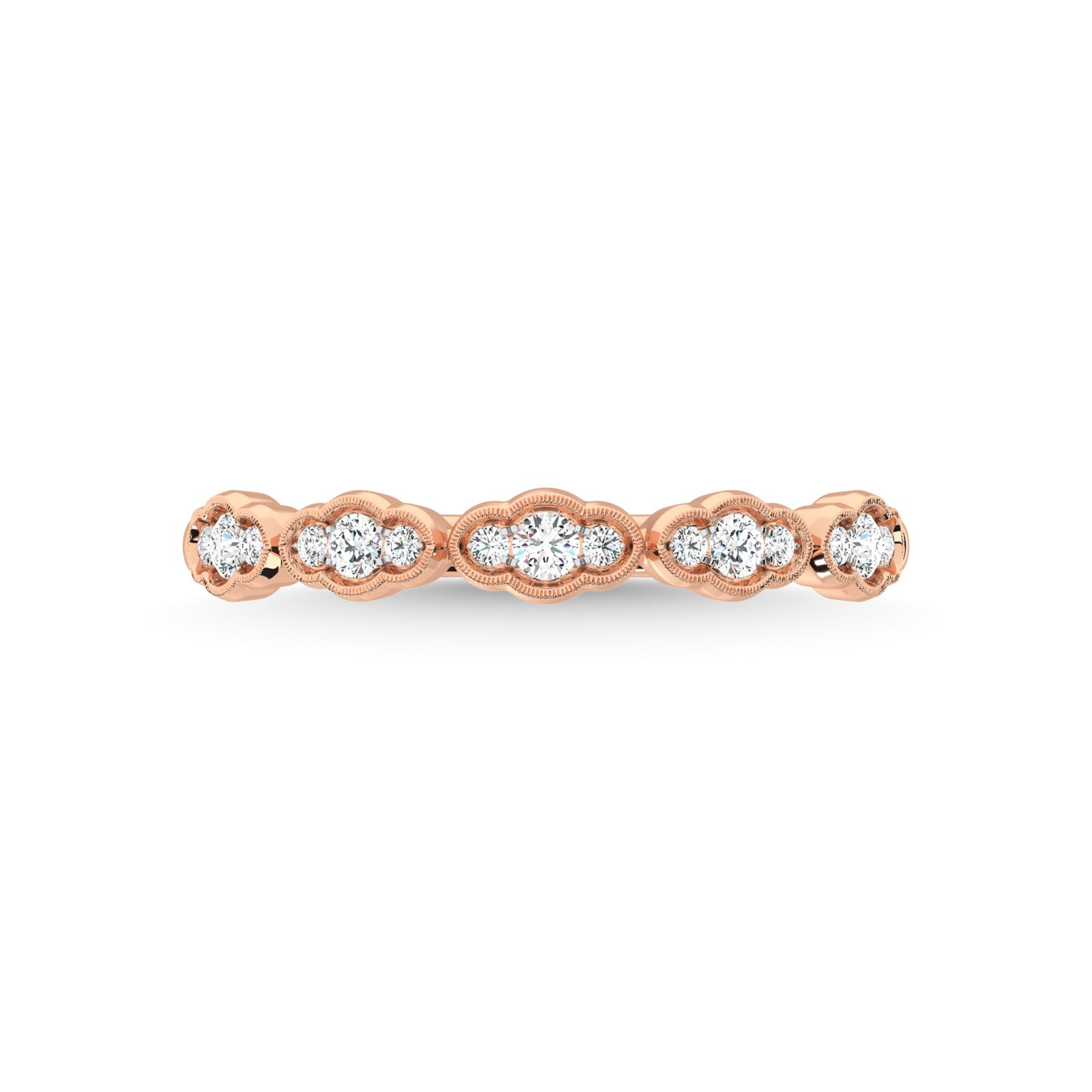 14K Rose Gold Diamond 1/5 Ct.Tw. Stackable Band