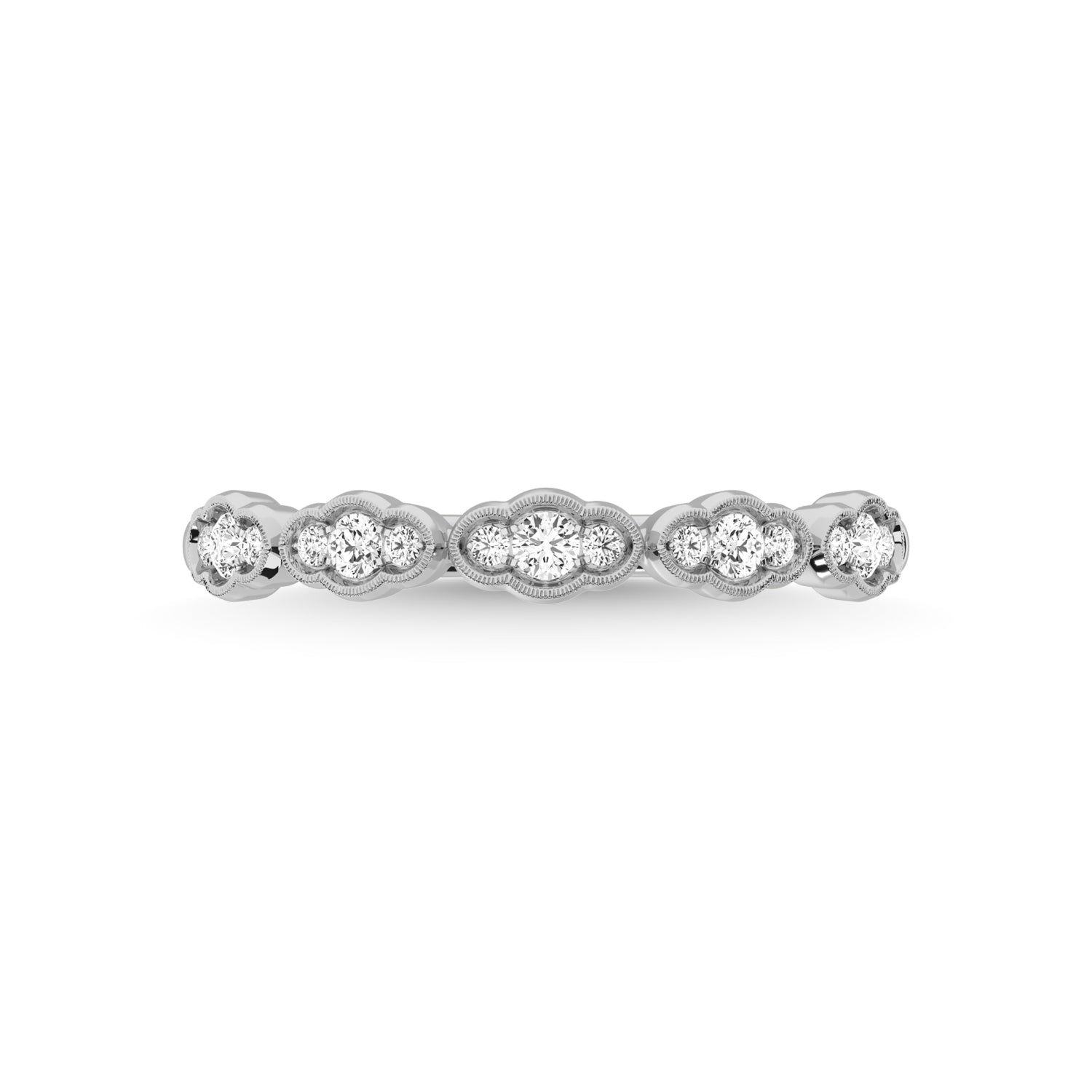 14K White Gold Diamond 1/5 Ct.Tw. Stackable Band
