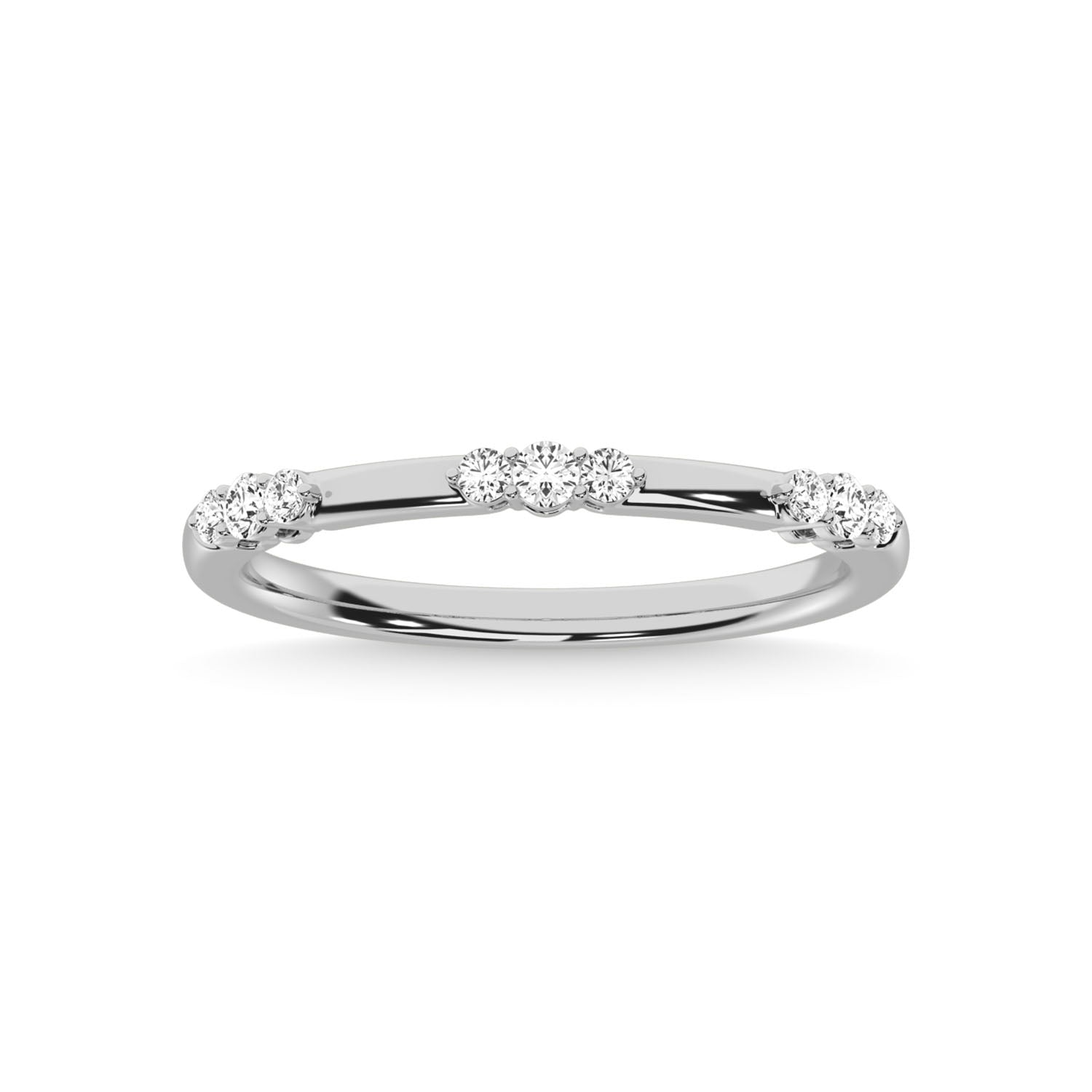 14K White Gold Diamond 1/6 Ct.Tw. Stackable Band
