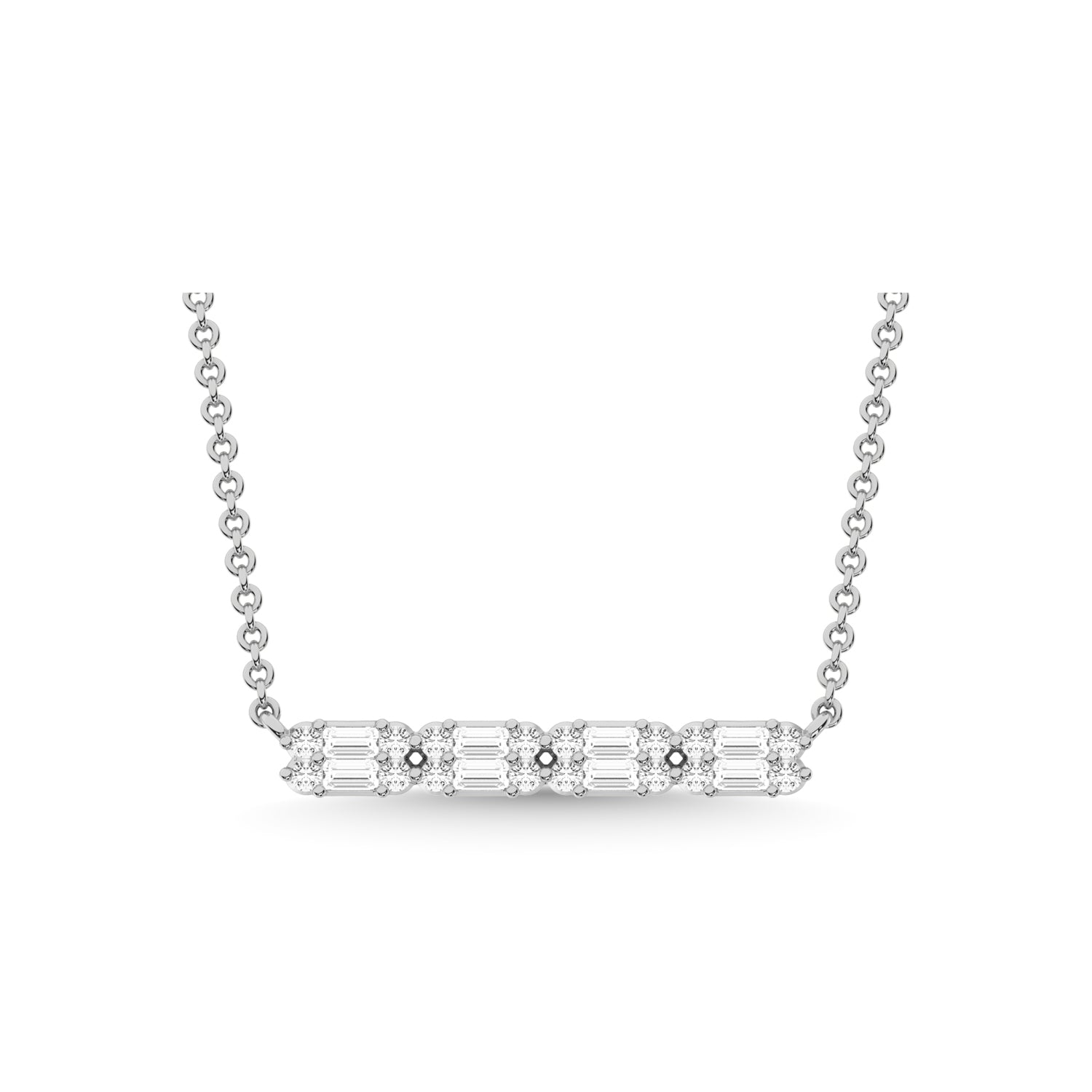 14K White Gold Diamond 1/4 Ct.Tw. Fashion Necklace
