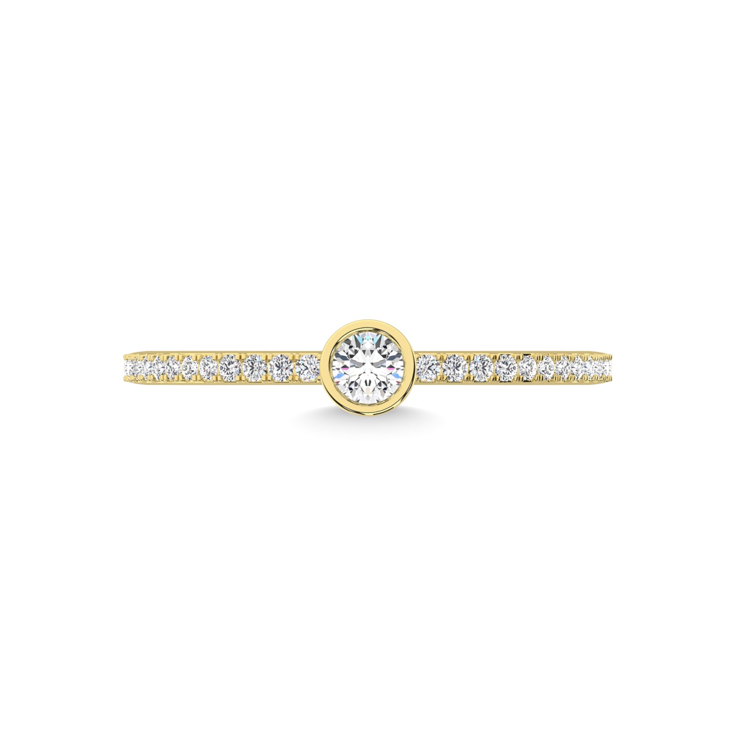 14K Yellow Gold Diamond 1/5 Ct.Tw. Stackable Band