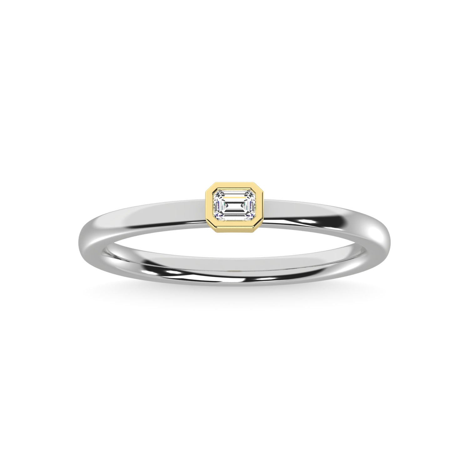 14K Two Tone Diamond 1/10 Ct.Tw. Anniversary Ring - thediamondsq