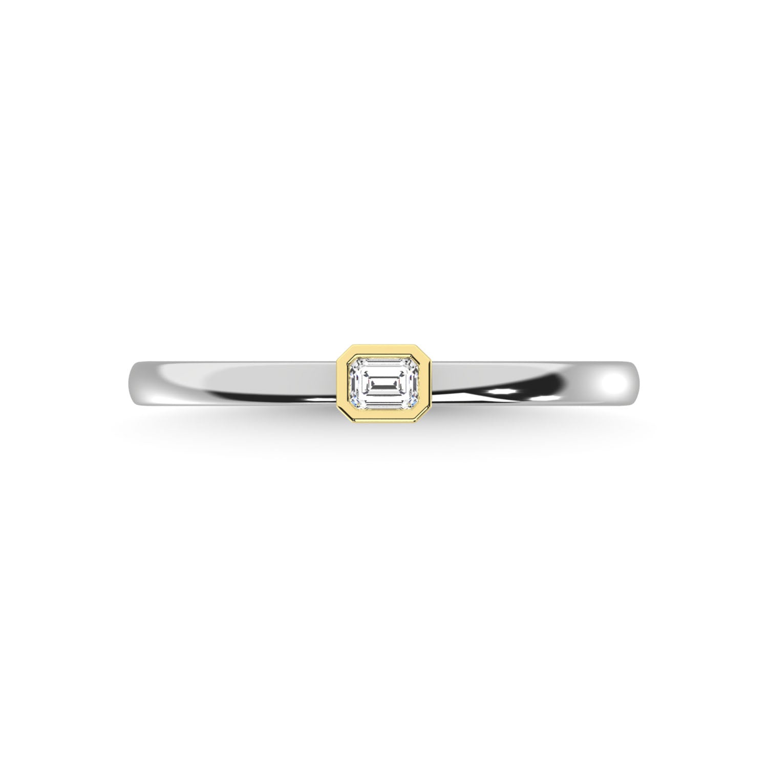 14K Two Tone Diamond 1/10 Ct.Tw. Anniversary Ring - thediamondsq