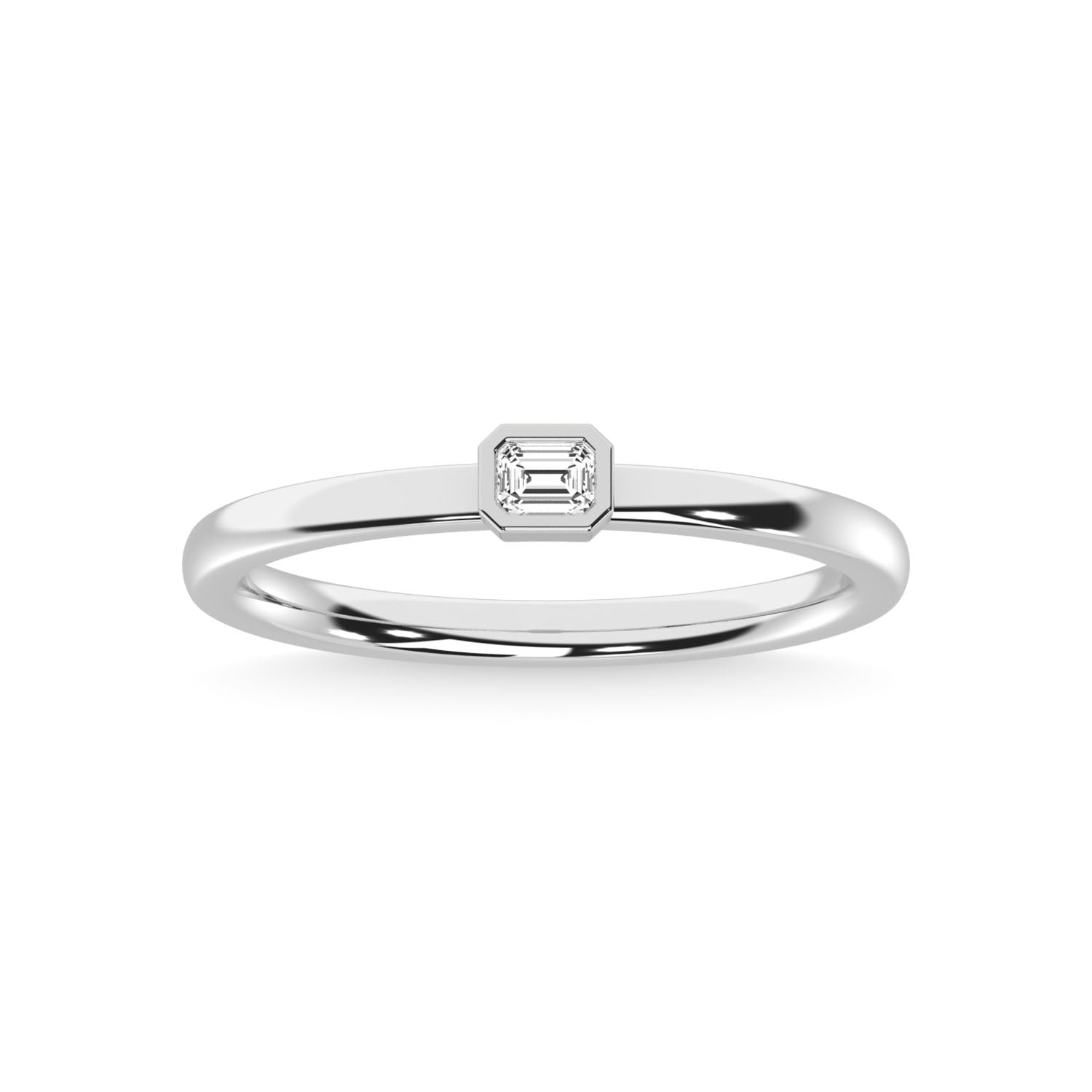 14K White Gold Diamond 1/10 Ct.Tw. Anniversary Ring - thediamondsq