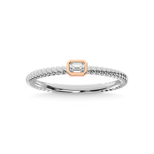 14K Two Tone Diamond 1/8 Ct.Tw. Anniversary Ring - thediamondsq