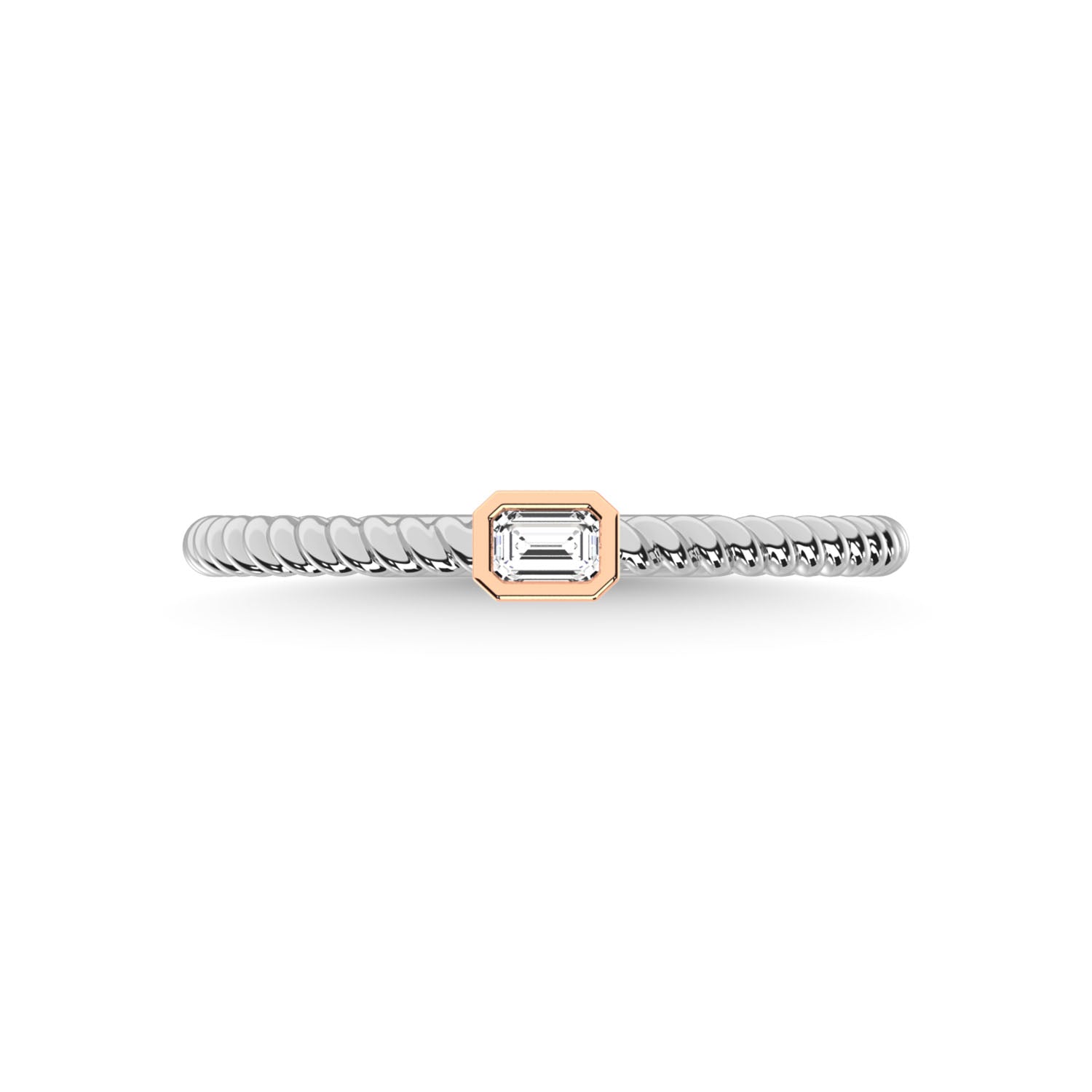 14K Two Tone Diamond 1/8 Ct.Tw. Anniversary Ring - thediamondsq