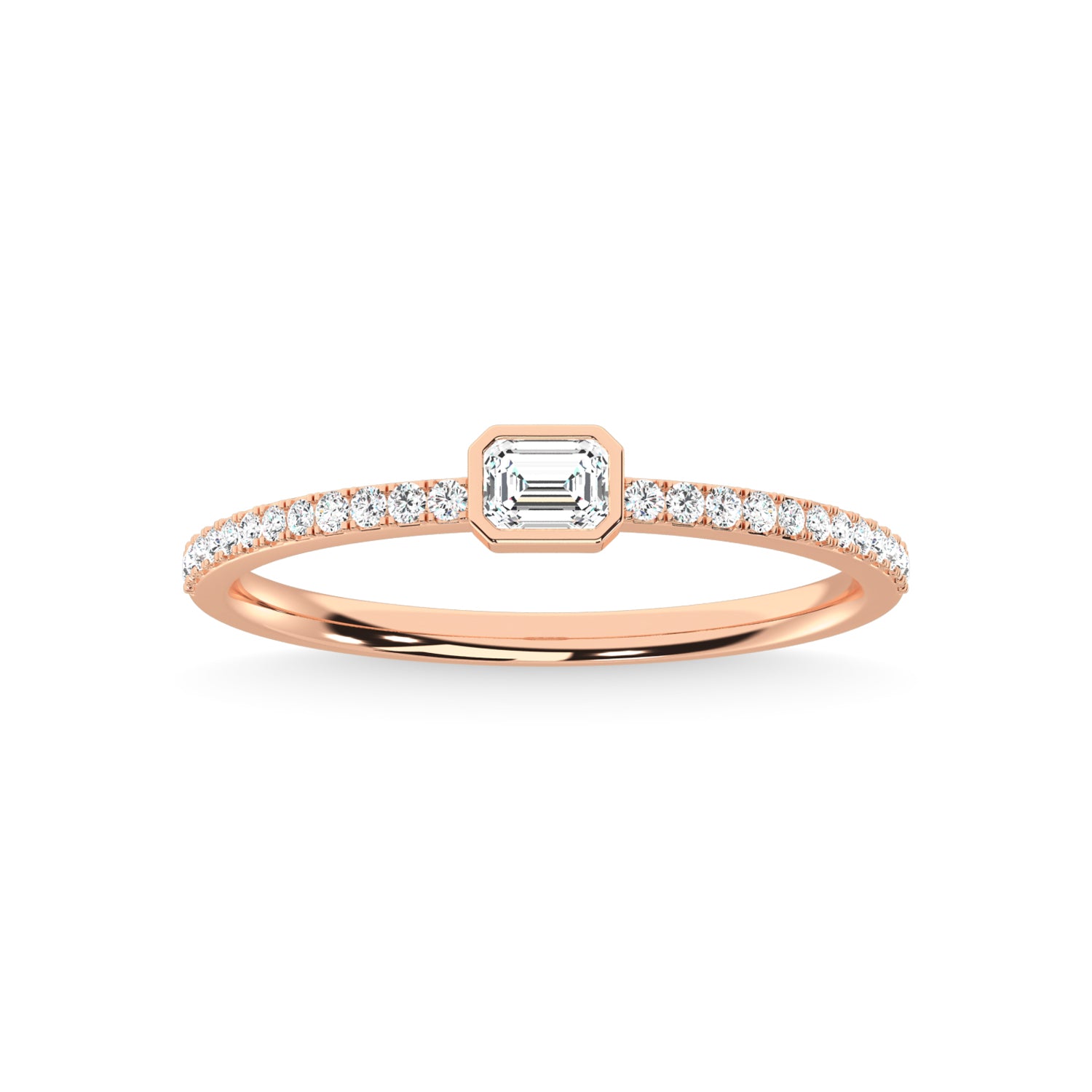 14K Rose Gold Diamond 1/4 Ct.Tw. Stackable Band