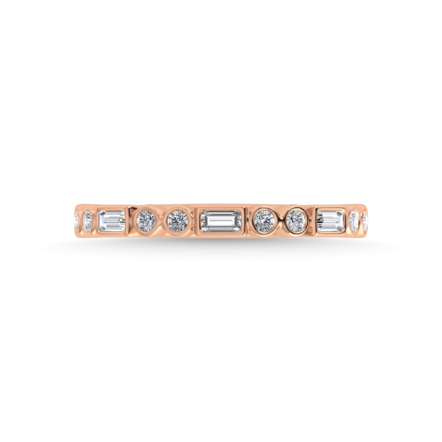 14K Rose Gold Diamond 1/4 Ct.Tw. Stackable Band