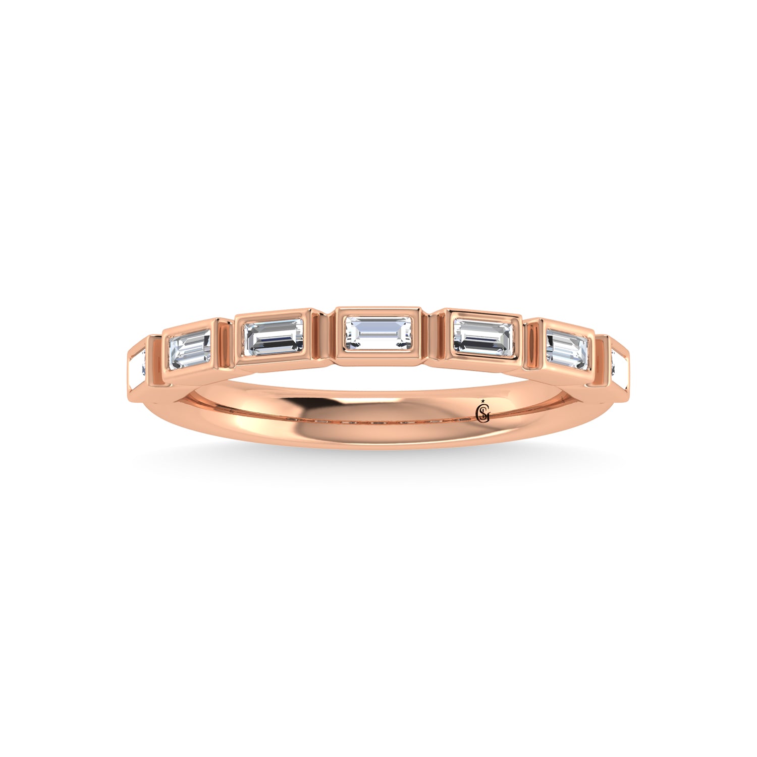 14K Rose Gold Diamond 1/4 Ct.Tw. Stackable Band
