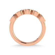 14K Rose Gold Diamond and Pink Sapphire 1 Ct.Tw. Stackable Band