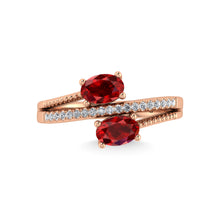 14K Rose Gold Diamond and Ruby 1 1/3 Ct.Tw. Stackable Band
