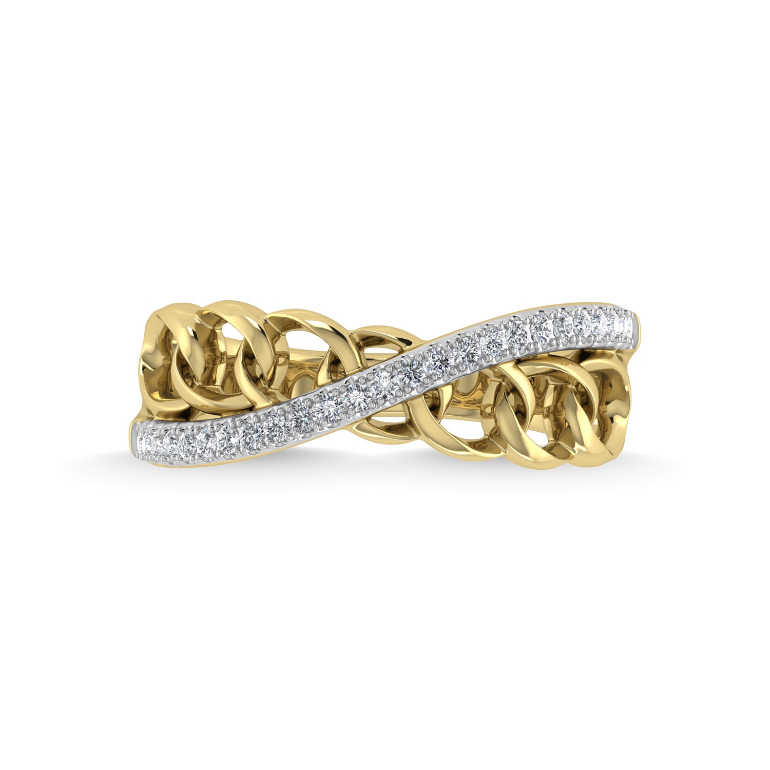 14K Yellow Gold Diamond 1/8 Ct.Tw. Fashion Ring
