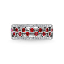 14K White Gold Diamond and Ruby 3/4 Ct.Tw. Fashion Ring