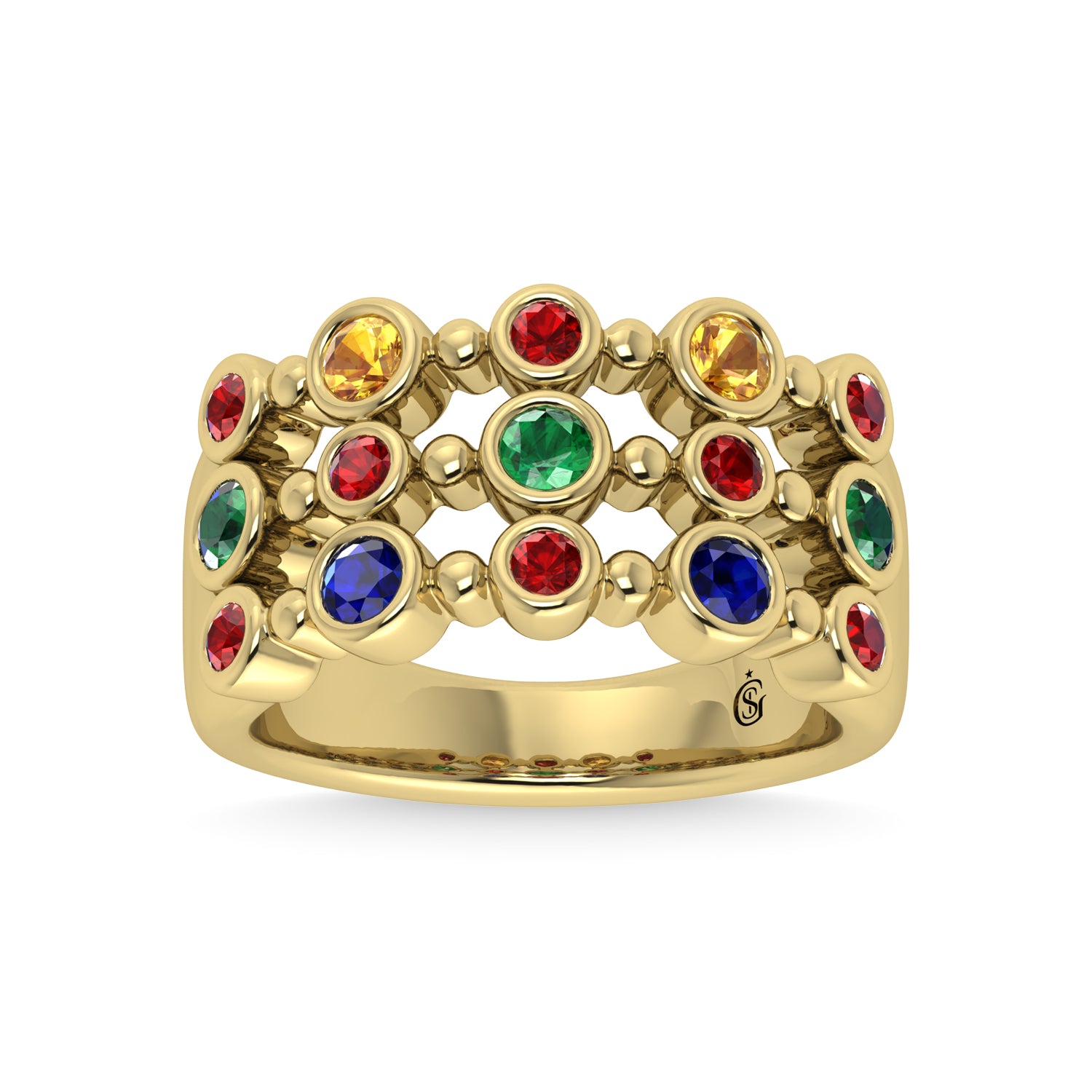 14K Yellow Gold Diamond 1 Ct.Tw. Fashion Ring