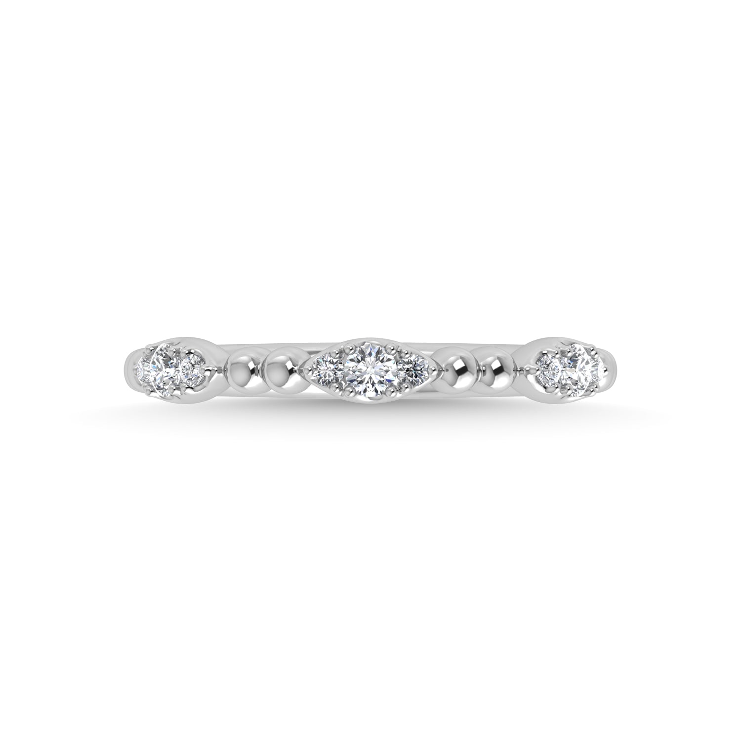 14K White Gold Diamond 1/5 Ct.Tw. Stackable Band