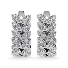 14K White Gold Diamond 1/2 Ct.Tw. Hoop Earrings