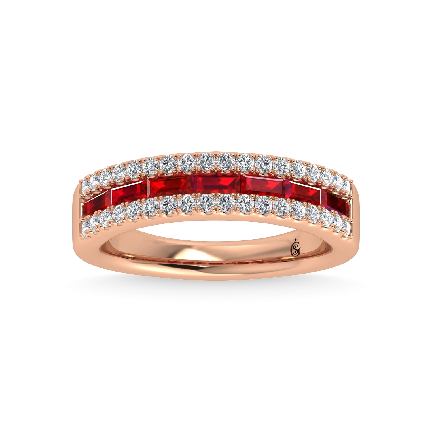 14K Rose Gold Diamond and Ruby 1 1/8 Ct.Tw. Fashion Ring