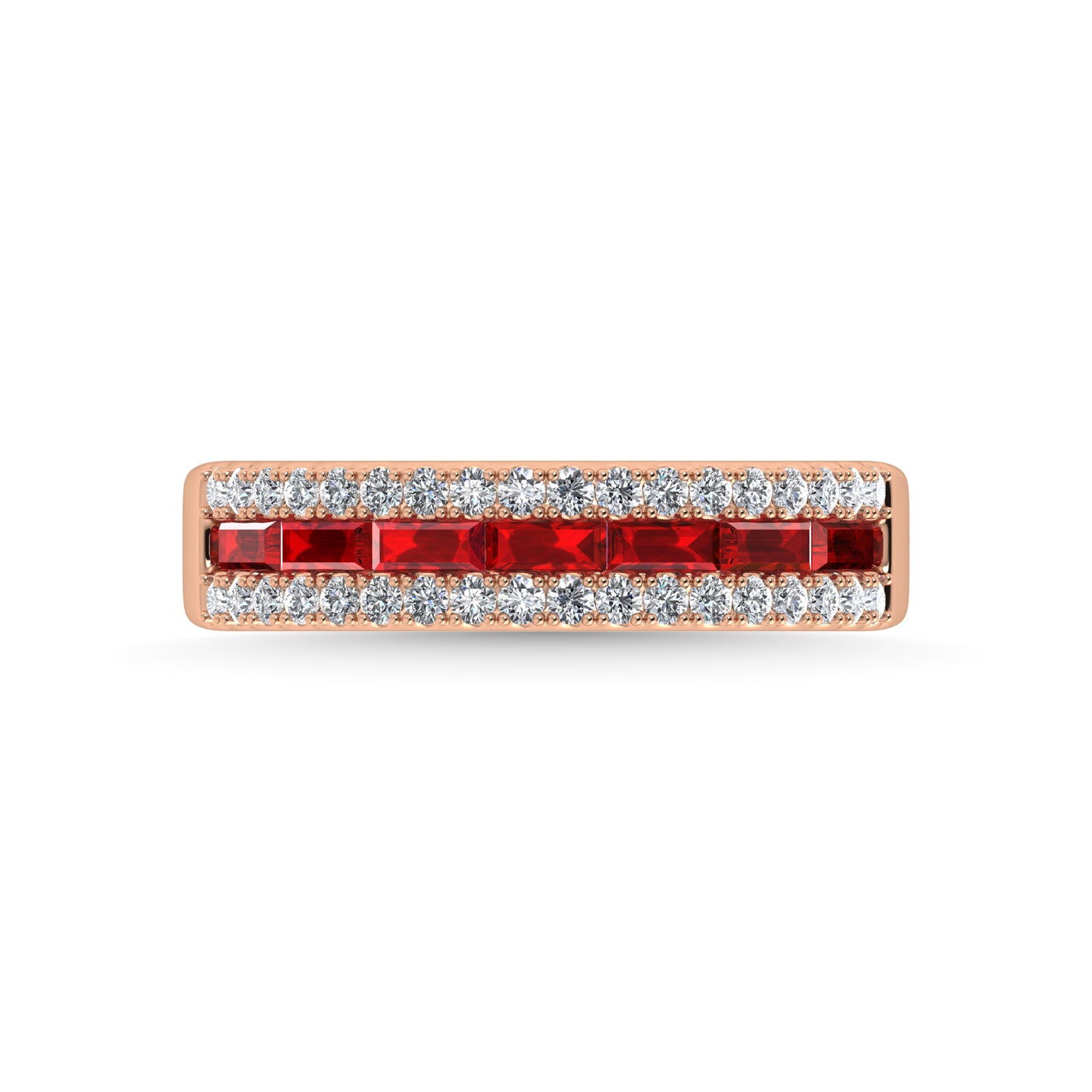 14K Rose Gold Diamond and Ruby 1 1/8 Ct.Tw. Fashion Ring