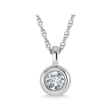 14K White Gold Diamond 1/5 Ct.Tw. Solitaire Pendant