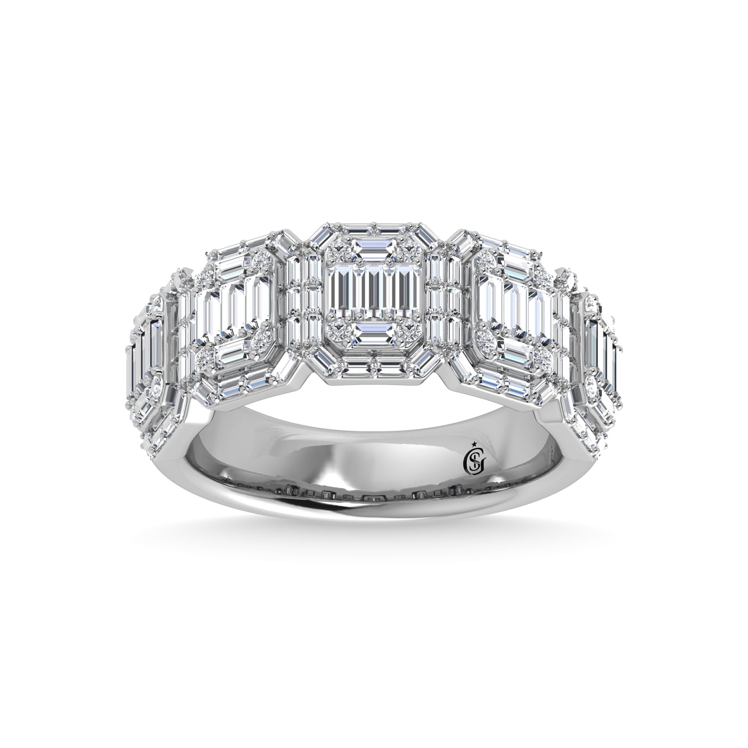 14K White Gold Diamond 7/8 Ct.Tw. Fashion Ring