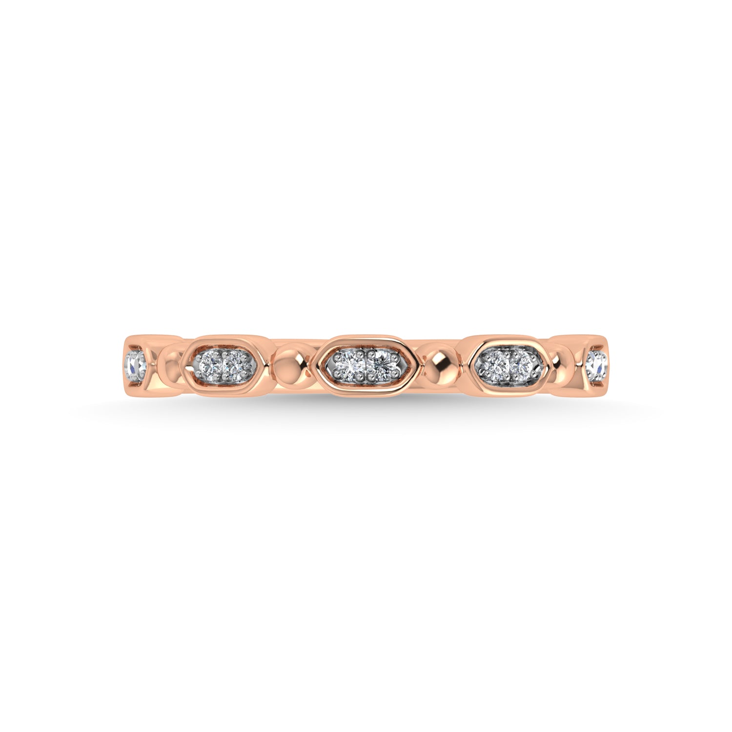 14K Rose Gold Diamond 1/20 Ct.Tw. Stackable Band
