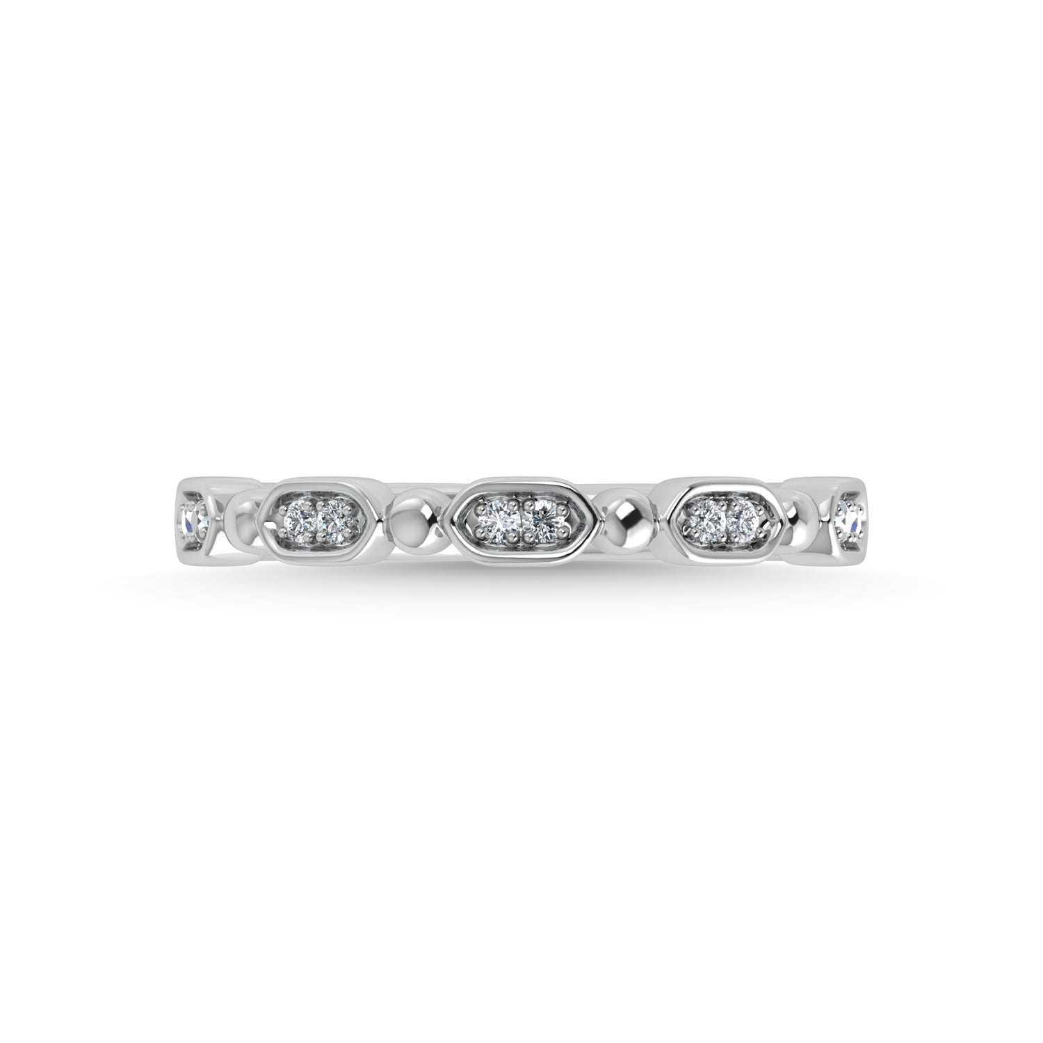 14K White Gold Diamond 1/20 Ct.Tw. Stackable Band