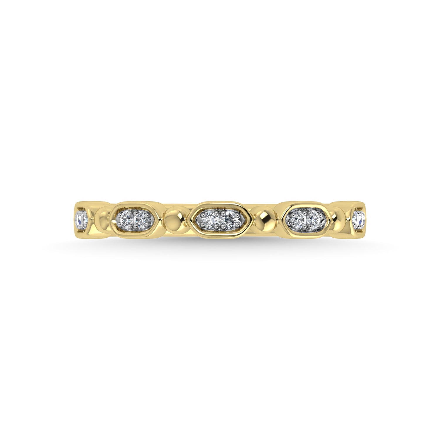 14K Yellow Gold Diamond 1/20 Ct.Tw. Stackable Band