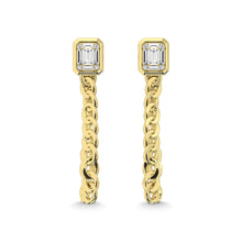 14K Yellow Gold Diamond 1/3 Ct.Tw. Cuban Earrings