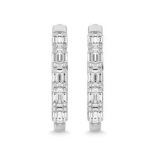 14K White Gold Diamond 2 Ct.Tw. Hoop Earrings