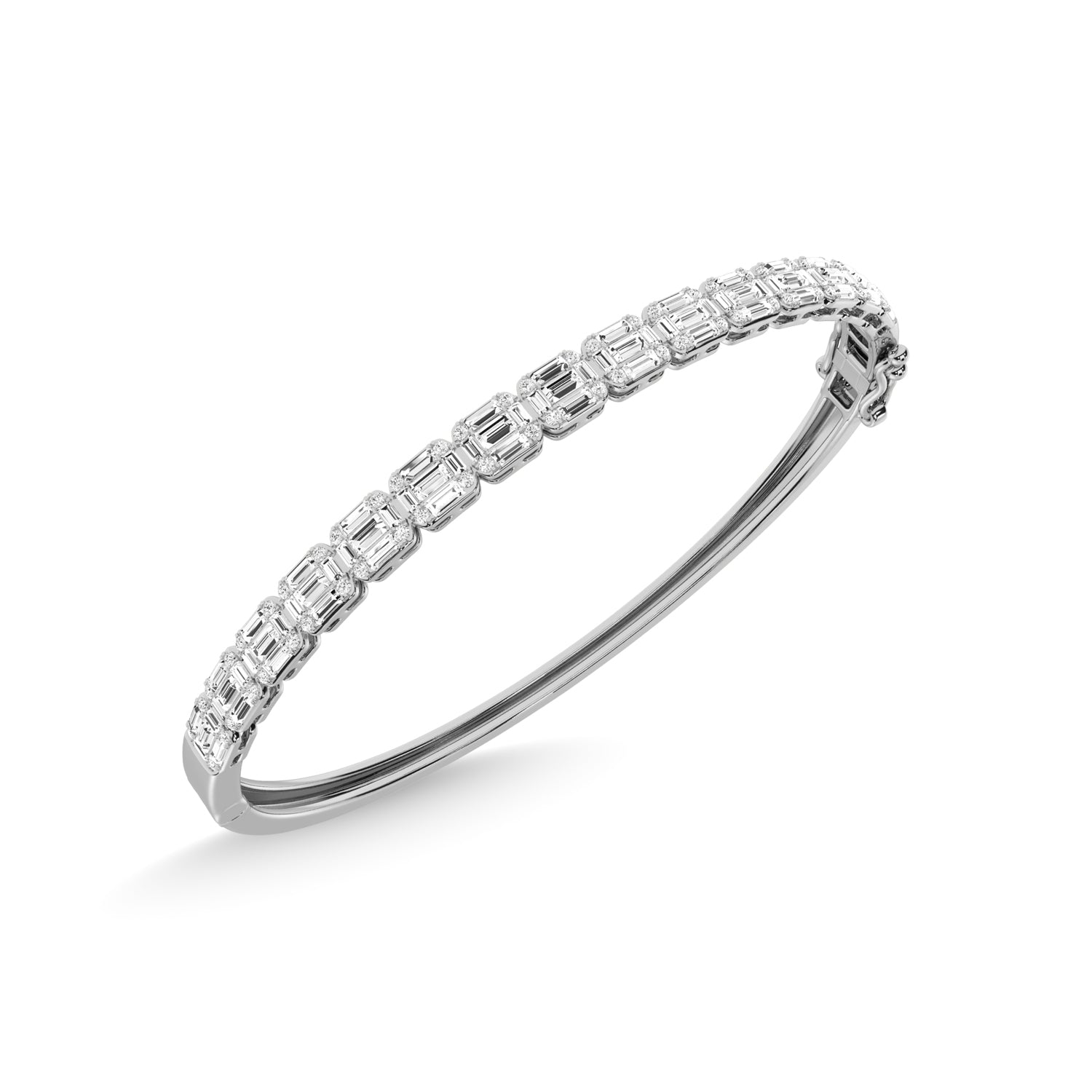 14K White Gold Diamond 1 5/8 Ct.Tw. Fashion Bangle